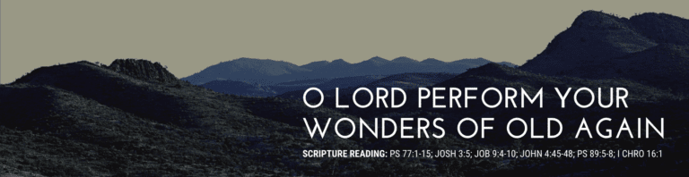 O Lord Perform Your Wonders Of Old Again