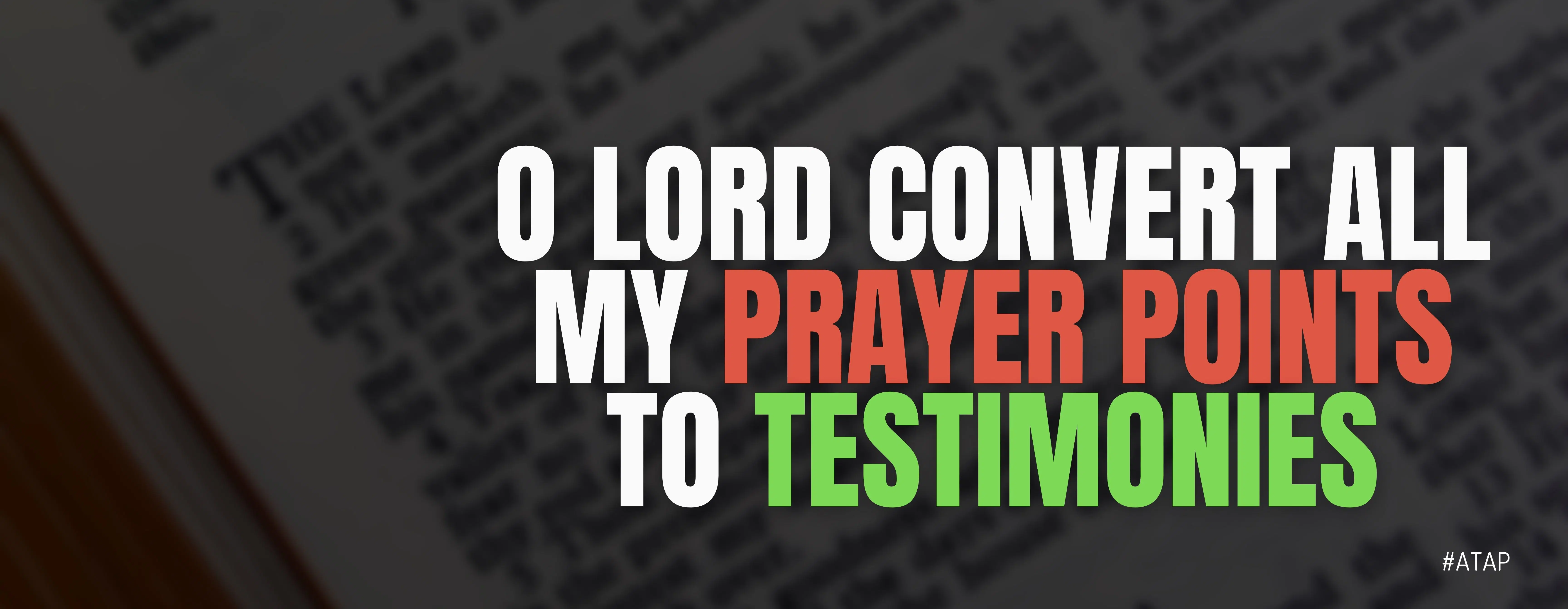 O Lord Convert All My Prayer Points To Testimonies