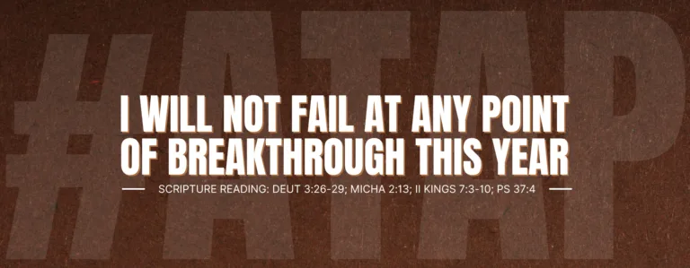 I Will Not Fail At Any Point Of Breakthrough This Year