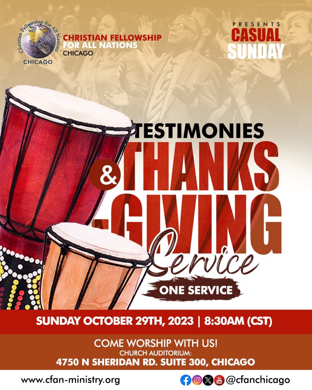 Casual Sunday - Testimonies and Thanks Giving Service - One Service