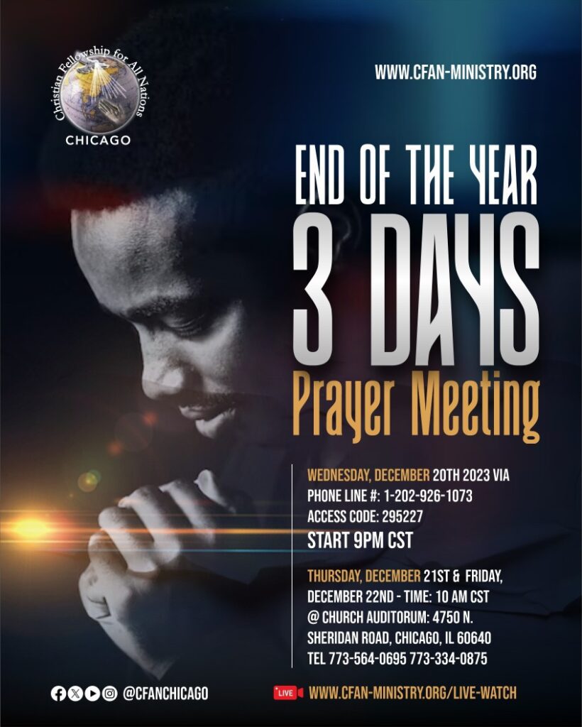End Of The Year 3 DAYS PRAYER MEETING