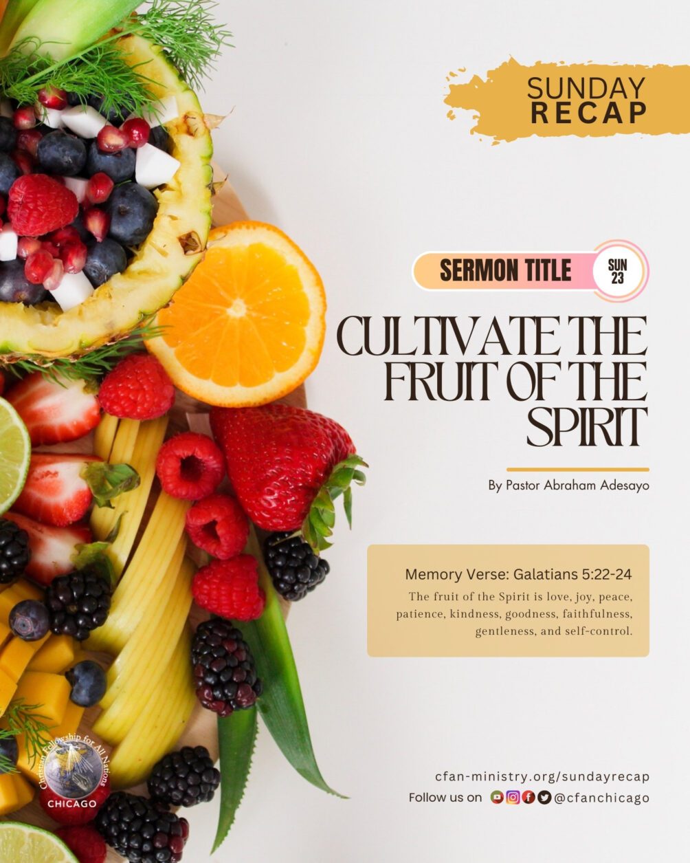 Cultivate The Fruit Of The Spirit. Sunday Service Recap