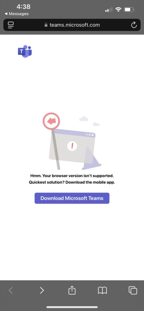Browser version not supported