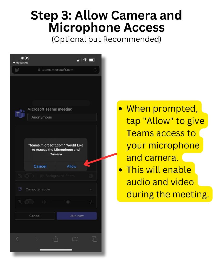 Step 3 - Allow Camera